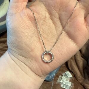 Dazzling Silver Circle Pendant Necklace